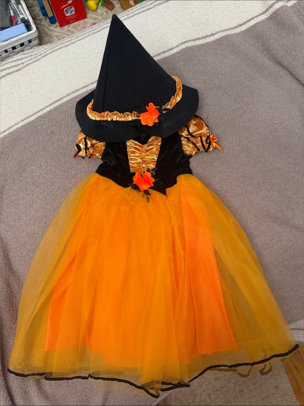 Target Orange and Black Witch Dress with Pointed Hat